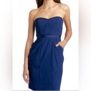 BCBGMaxAzria Daphine Strapless Navy Y2K Pencil Cocktail Dress